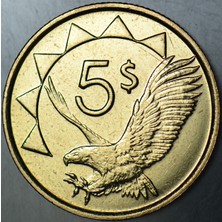 Banknoting Namibya 5 Dolar 2023 Çil.