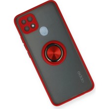 Paradise Sda  Oppo A15 Kılıf Montreal Yüzüklü Silikon Kapak - Kırmızı 4523