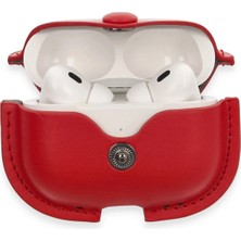 Paradise Sda  Airpods Pro 2 (2.nesil) Çanta Deri Kılıf - Kırmızı 4523