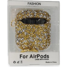 Paradise Sda  Airpods 2 (2.nesil) Mira Taşlı Kılıf - Gold 4523