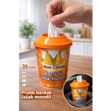 Single 35’li Araç Içi Bardak Islak Mendili - Oto Barsaklık Uyumlu Kuruma Kapaklı Bardaklı Islak Mendili