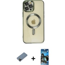 Cepte Toptan iPhone 12 Pro Max Nova Işık Özel Seri - Siyah 34D Izgaralı Cam + Siyah Shine Kamera Lens Koruma Cam