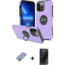 Cepte Toptan iPhone 13 Pro Max Odak Form Prime - Siyah 3D Antistatik Hayalet Cam Ekran Koruyucu + Koyu Yeşil Metal Kamera Lens Koruma Cam