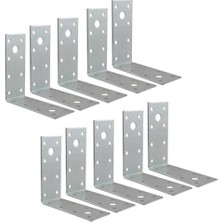 10 Adet Mobilya Dolap Duvar Sabitleme Metal Köşebent 40X80X80 mm Bağlantı Aparatı L Demiri Gönye