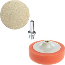Pasta Cila Oto Polisaj Süngeri Polisaj Keçesi Zımpara Tabanlı M14 Matkap Aparatı Turuncu Mermer Metal Parlatma