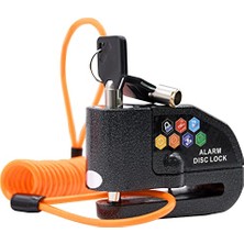 Alarm Disk Kilidi Seti, Fren Kilidi, Hırsızlığa Karşı Su Geçirmez 110 Db 7 mm Pin 1,5 M Hatırlatma Kablosu Motosikletler Için Scooter Taşıma Çantası Asorti