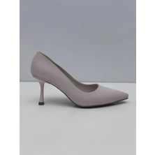 Feles Kadın Bej Nubuk Klasik Stiletto Ince Topuklu – 7 cm Topuk - Podeia Estilo
