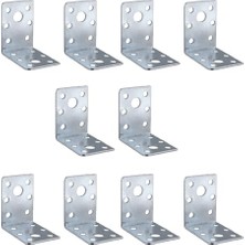 Mobilya Köşe Bağlantı Sabitleme L Demir Deprem Dolap Duvar Birleştirme Gönye 60X60X45 mm (10 Adet)