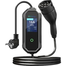 Evcharge 3.5 Kw Tak-Çalıştır Tip-2 2X16A Ev Tipi Fiş 220V Ac 5 M Taşıma Çantalı Elektrikli Araç Taşınabilir Şarj Cihazı