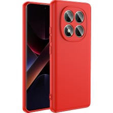 Case World Xiaomi Poco X7 ile Uyumlu Kapak Kamera Korumalı Içi Kadife Lansman Silikon Kılıf - Kırmızı