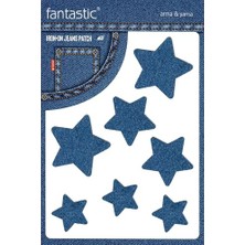 Ütü ile Yapışan Kot Arma Patch Kot Yaması Denim Jeans Onarım & Dekoratif Amaçlı Yıldız (Indigo Mavi)