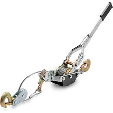 02256A Come Along Halatlı Vinç, 5 Ton (4,5 Kg) Çekme Kapasitesi, 3 Ayak, 3 Kanca, Çift Dişli Çarklı Sağlam Güç Kablosu, El Vinç Kablosu, Otomobil Kaldırma Çekici, Kurtarma Ekipmanı