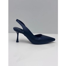 Feles Kadın Siyah Ince Topuklu Arkası Açık Stiletto – 7 cm Topuk - Podeia Estilo