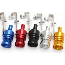 Aparatlı Islık Sesli Orta Egzoz Ucu Turbo Sesi (Krom-Gri)