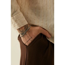 Fjellor Zalmir Miami Cuban Model Erkek Gümüş Renk Paslanmaz Çelik Bileklik