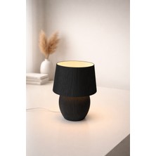 KS Mini Pliseli Tasarım Masa Lambası – Soft Beige Seri