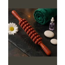 Mucit Home Kiremit Ahşap Masaj Merdanesi Bel Boyun Sırt Bacak Masaj Aleti Selült Giderici 1.kalite