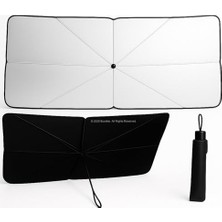 Busstier Katlanabilir Şemsiye Tipi Araba Ön Cam Güneşliği, 140 x 80 Cm, Uv Koruma, Isı Yalıtımı, Tüm Araçlarla Uyumlu, Taşınabilir ve Kolay Kurulumlu