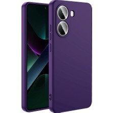 Case World Xiaomi Poco X7 Pro ile Uyumlu Kapak Kamera Korumalı Içi Kadife Lansman Silikon Kılıf - Mor