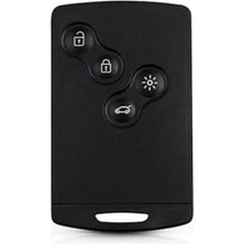 Autohan Keys Renault Clio 4, Megane 3, Fluence, Captur Uyumlu 4 Butonlu Akıllı Kart Kumanda Kabı, Siyah