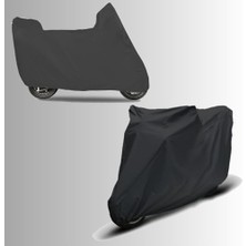 Motosiklet Brandası, Motor Örtüsü (Siyah Arka Çanta Uyumlu, Motor Uzunluğu 2.00M Kadar (S))