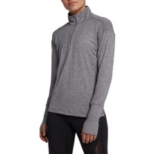 Nike W Nk Elmnt Top Hz Kadın Gri Çeyrek Fermuar Antreman Üstü