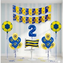 Çıtı Pıtı Store Sarı Lacivert Futbol Temalı Yaş Doğum Günü Balon Seti
