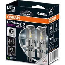 Osram H4/H19,LEDRIVING Hl Easy Gen2 Plug & Play LED Far AMPULÜ,%120 Daha Parlak Aydınlatma, 2 Adet