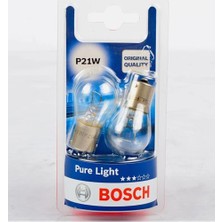 Bosch P21W Pure Light Fren Stop Araç Ampulü, Orijinal Kalite, 2'li Paket