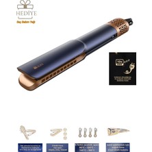 Aura Purestyle Hava Üflemeli Saç Düzleştirici Fırça Hem Kurutan Hem Şekillendiren Pratik Saç Şekillendirici + Besleyici Saç Bakım Yağı