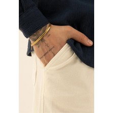 Fjellor Gethril Erkek Altın Renk Snake Model Paslanmaz Çelik Bileklik