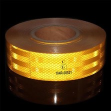 Tüvtürk Onaylı Bant Sarı 5 Metre 5 cm Belgeli Reflektörlü Reflektif Fosforlu Şerit Bant Ikaz Bandı