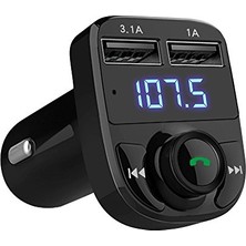 X8 Bluetooth Araç Kiti | Fm Transmitter & Çift USB Şarj Cihazı | Kablosuz Müzik