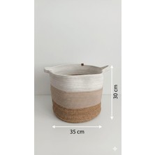Taç El Yapımı Jüt Sepet Organizer Düzenleyici