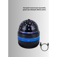 Zero Land Zengemtx Döner Galaxy Jektör Gece Lambası – Ay ve Yıldız Işıklı Atmosfer Lamba, USB Bağlantılı