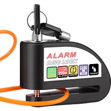 Alarmlı Fren Diski Motosiklet Diski Kilidi 110DB Alarm Güvenlik Kilidi 1,2m Hatırlatma Kablosu ve Taşıma Kılıfı ile 6mm Kalınlıkta Bisiklet Scooter Motosiklet Için