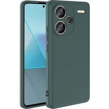 Case World Xiaomi Redmi Note 13 Proplus ile Uyumlu Kapak Kamera Korumalı Içi Kadife Lansman Silikon Kılıf - Yeşil