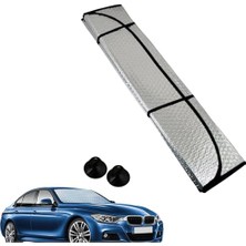 Katlanabilir Araç Ön Cam Güneşlik, Uv Koruyucu, Universal Boy Oto Güneşlik, Katlanabilir Dışı Metalize, 130X60 cm