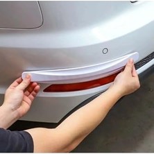 Karbon Desenli Beyaz Araba Tampon Koruyucusu, 2'li Set