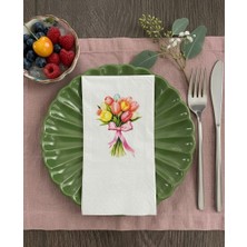 Agg Reklam Baskılı Sunum Peçetesi Renkli Lale Çiçek Model 16 Adet