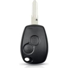 Autohan Keys Renault Dacia 2 Düğmeli Kumanda Anahtarı Kabı, Siyah, Plastik, Kangoo Clio Trafic Modelleri Için Anahtar Muhafazası