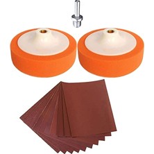 Pasta Cila Polisaj Süngeri Seti Kırmızı Kaliteli Su Zımparası Turuncu 150 mm 13 Parça Set