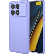 Case World Xiaomi Poco X6 Pro ile Uyumlu Kapak Kamera Korumalı Içi Kadife Lansman Silikon Kılıf - Lila