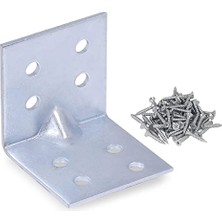 Mobilya Dolap Köşe Bağlantı Sabitleme L Demir Gönye 40X40X40 mm (10 Adet)