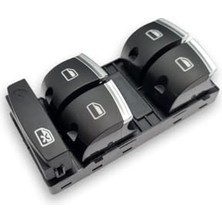 Sol Ön Dörtlü Cam Düğmesi Krom 4F0959851H Audi A3 Sportback ile Uyumlu 2009-2012