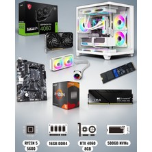 Symoon Ryzen 5 5600 16GB Ram 512 GB Nvme Rtx 4060 8gb Ekran Kartlı Gametech Prime Small Akvaryum Kasa Gaming Pc