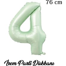 İrem Parti Dükkanı Retro Su Yeşili 4 Yaş Rakam Balon 76 cm 34 Inç