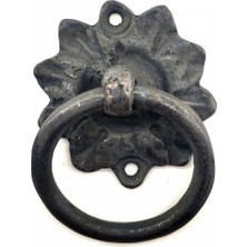 MiraLive Antika Tarz Dekoratif Pirinç Çiçek Mobilya Kulbu, Kapı Kilit Halkası - 50MM, Oksit