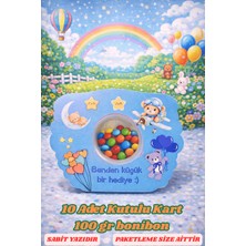 Emtory Gift Mavi Ayıcıklı Bonibonlu Hediye Kutusu - Mevlit Hediye - Sünnet & Hoşgeldin Bebek Hediye 10 Adet