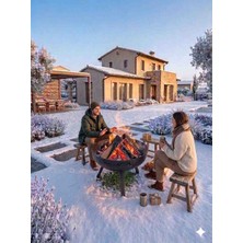 Profesyonel Bahçe Ateş Çukuru & Barbekü Mangal Seti - 2'si 1 Arada Dış Mekan Şöminesi